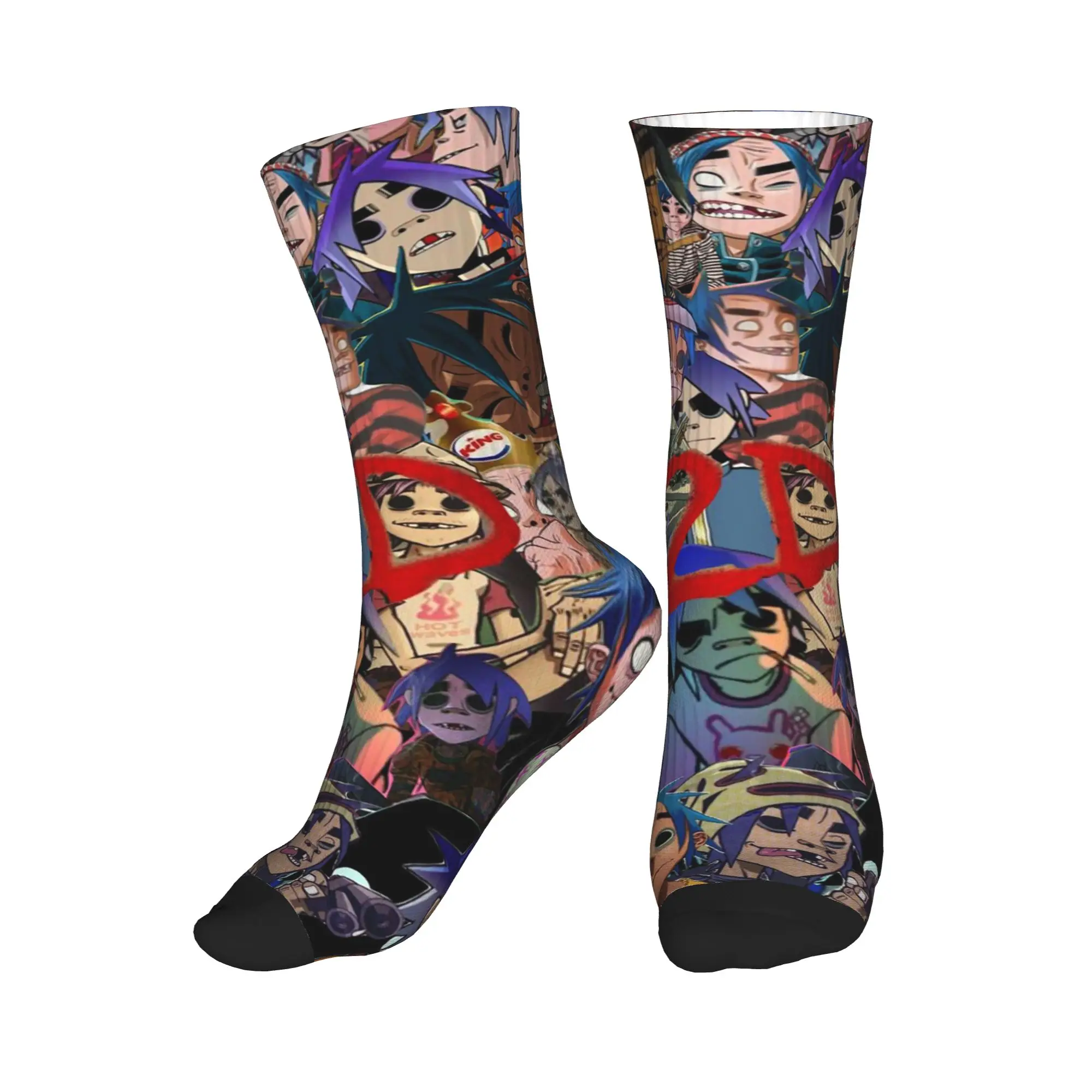 

All Seasons Music Band Gorillaz Sport Middle Tube Socks Sweat Absorbing Crew Socks Fashion Stockings for Men Women
