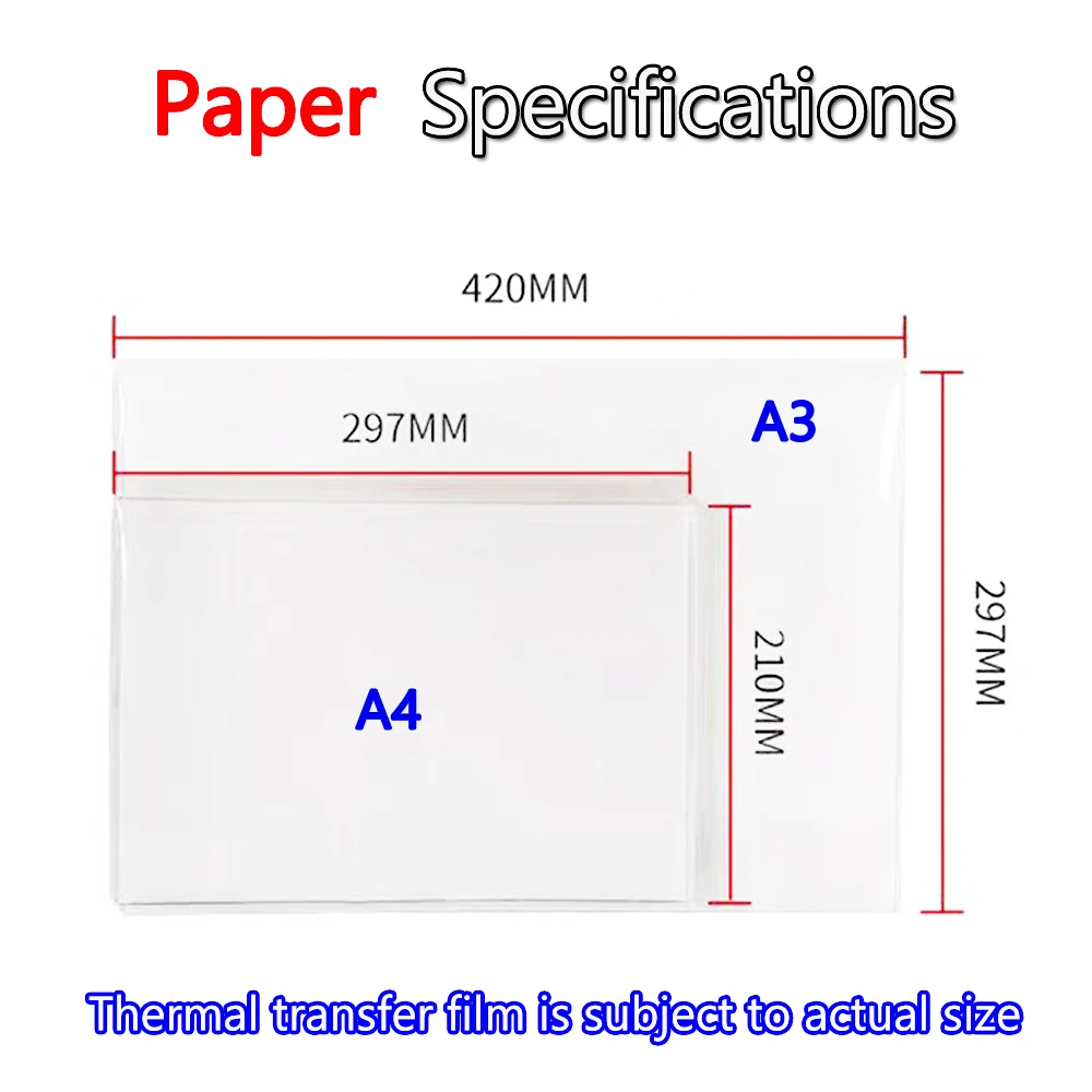 A3/A4  PET Transfer Film For Direct Transfer Film Printing For DTF Ink Printing PET Film Printing And Transfer