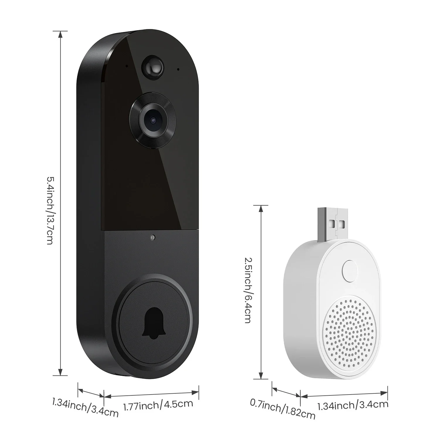 Video doorbell wireless camera high definition night vision low power consumption household humanoid recognition