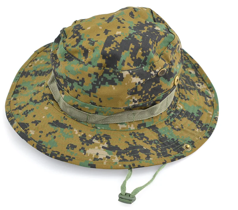 Sunscreen Boonie Hat Tactical Summer Sun Protection Cap Camo Bucket Hunting Hiking Fishing Outdoor Sports Jungle Cap