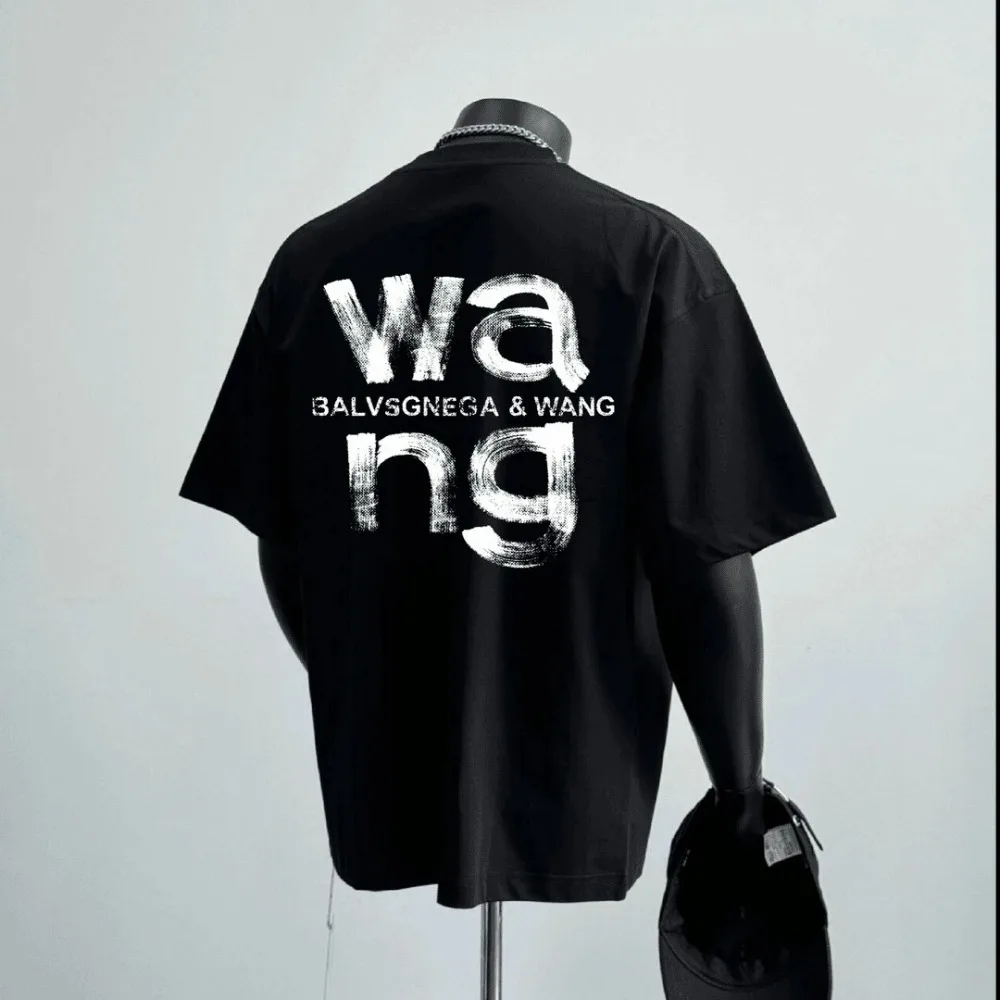 

Summer men and women trendy letter printing high quality street short-sleeved T-shirt 2025