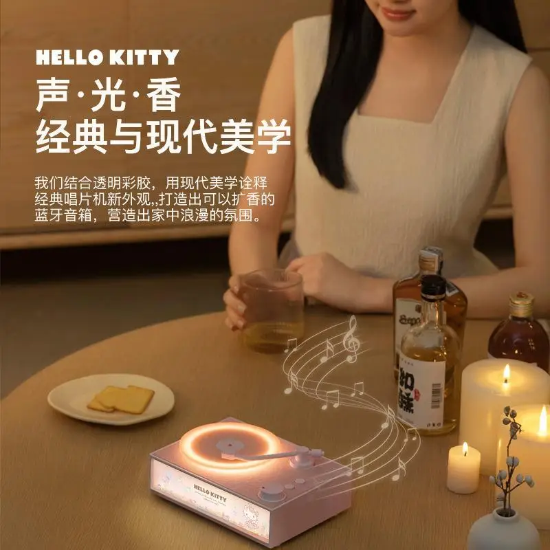 

Sanrios Kuromi Hello Kittys Bluetooth Sound Box Good-Looking Atmosphere Lights Sound Box Ornament Fashion Gift Cute Cartoon