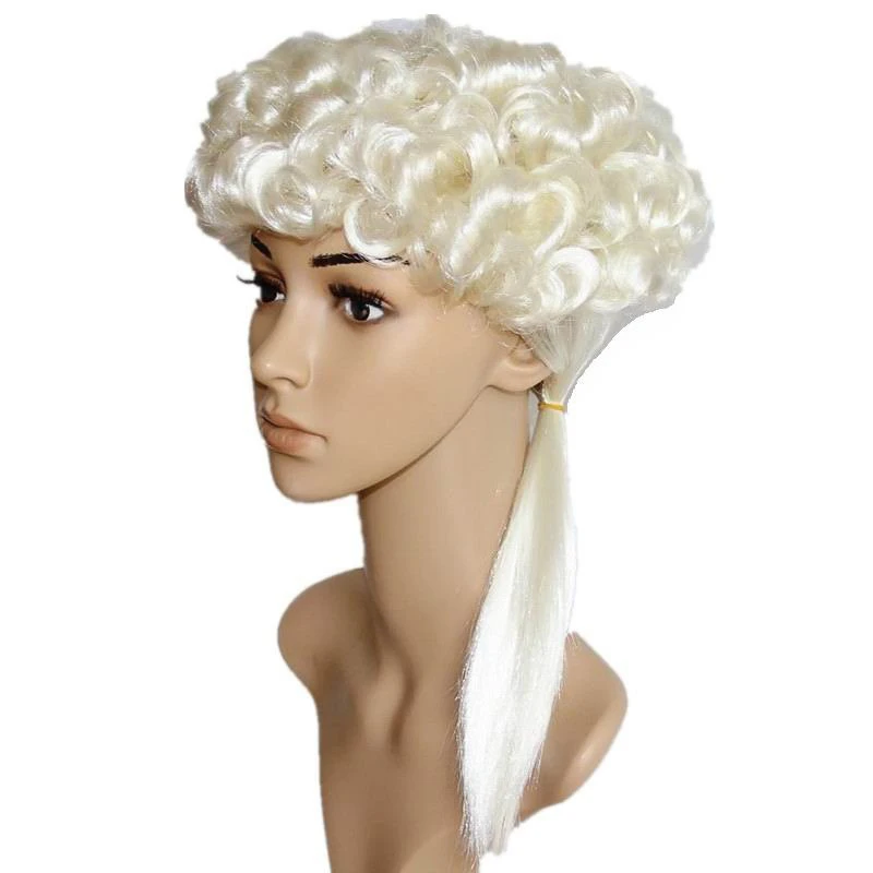 Peruka w stylu barokowym, strój do odgrywania ról, przebranie, nakrycie głowy, szlachetność dworska, nakrycie głowy, średniowiecze, ubrania prawnika, pasująca peruka z nakładką.