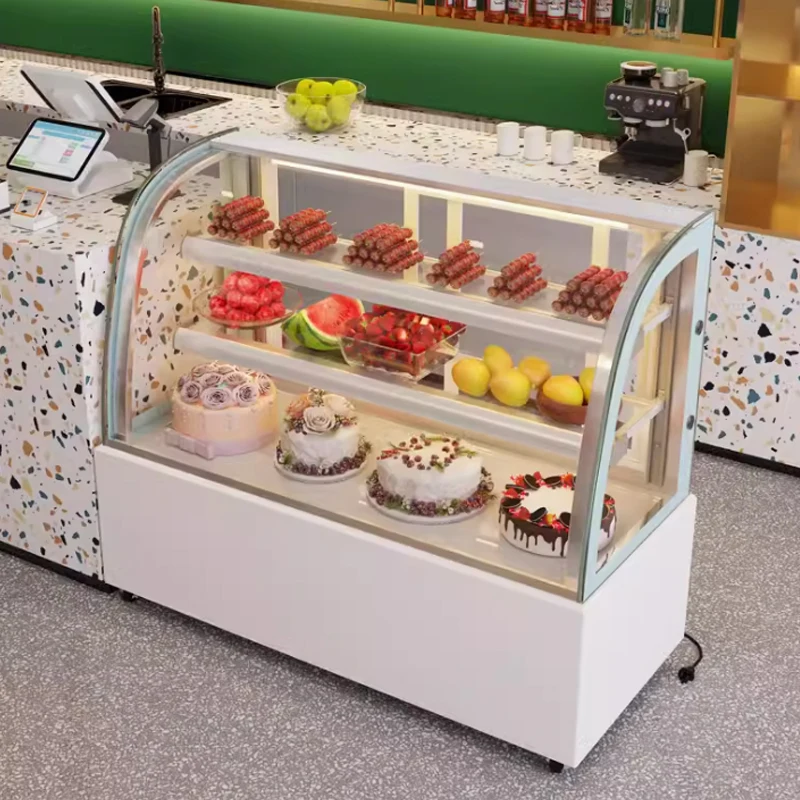 Cake Display Cabinet Commercial Refrigerated Fruit Dessert Mousse Cooked Food Small Table Air Cooled Fresh-Keeping Freezer