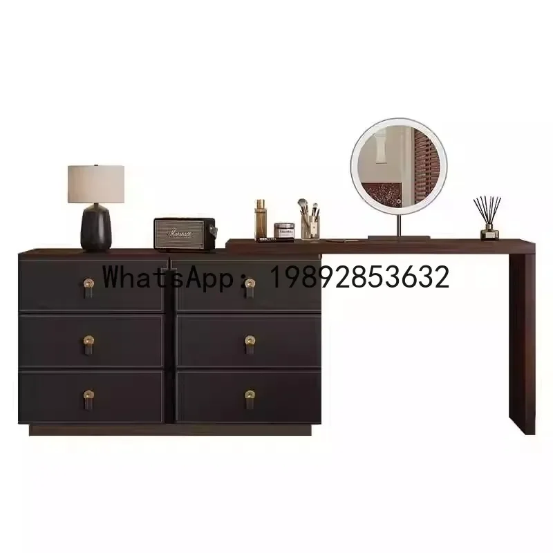 a-16 dresser chest of drawers bedroom bedside storage cabinet walnut solid wood makeup vanity table