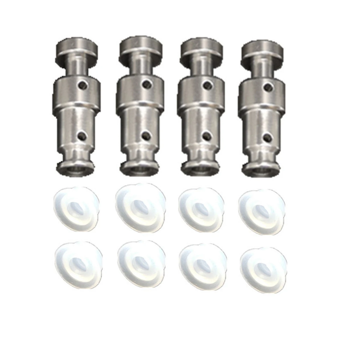 SLQZT Valvola a galleggiante per pentola a pressione elettrica DUO60 Argento Doppio foro in alluminio 3.2X0.9X0.8 Valvola di ritegno 4 galleggianti 8 tappi piccoli