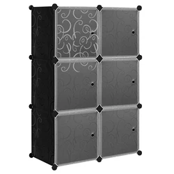 DIY Boltless Regal Kunststoff box stapelbar Schuhs chrank Schuh regal mit 6 Stapel boxen Tür für Schuh ablage Organizer