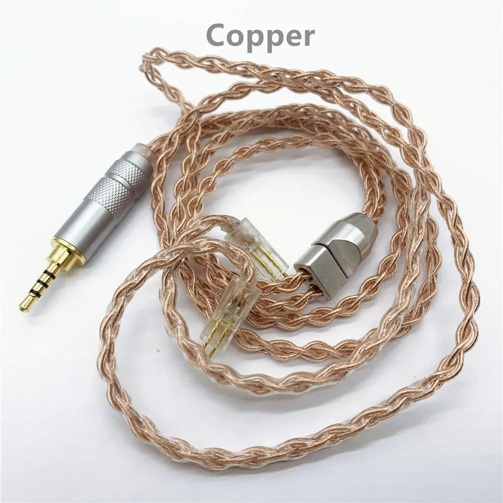 Câble court en cuivre plaqué argent monocristallin compatible Bluetooth, MMCX, UE900, IE80, QDC, A2DC, IM50, 8 cœurs, 60cm, 0.78mm