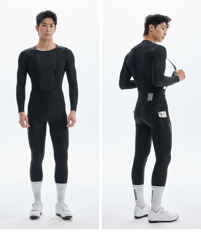 INBIKE Herren Rennrad-Trägerhose, Thermo-Winter-Radbekleidung, Feuchtigkeitsableitend, Komfortabel Gepolstert, MTB-Fahrradhose mit Taschen – Detail 11
