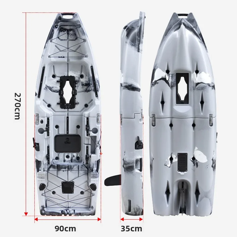 Car-mounted two-section kayak, splicing boat, portable rotational kayak