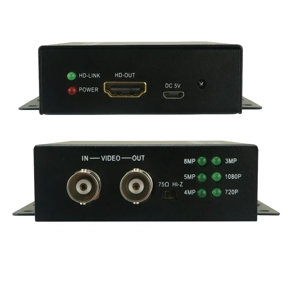 HDC-ADH tvi hdmi converter 4K HD CONVERTER ,CVI4.0/TVI4.0/AHD/CVBS to HDMI output 1080P , Support upto AHD/TVI/CVI 8MP test