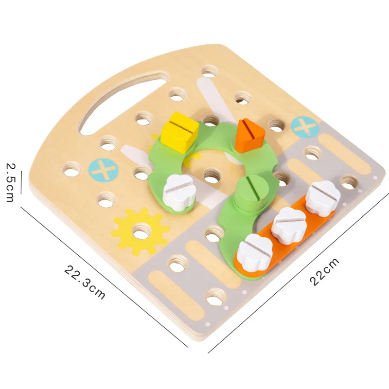 너트를 조이고 색상 모양 인지 매칭 장난감, 어린이 조기 교육, 남아용 나무 지능 상자 장난감, 분해