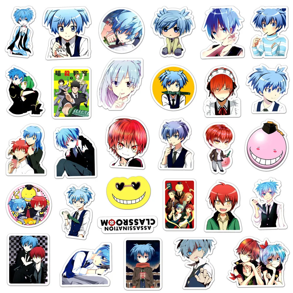 50pcs Assassination Classroom Series Graffiti Stickers Suitable for Helmets Desktop Wall Decoration DIY Sticker Pack Wholesale