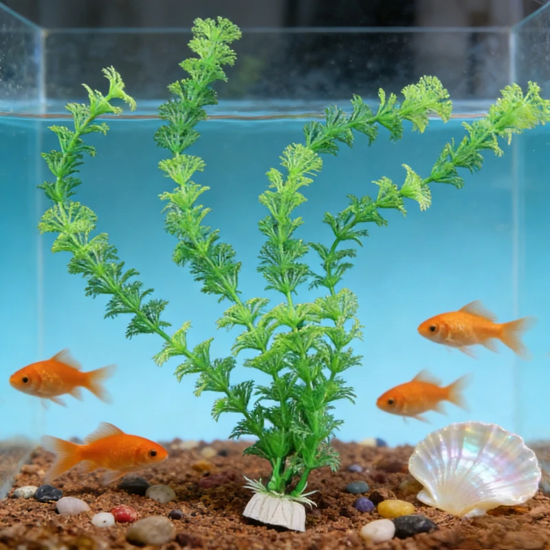 3 Stück künstliches grünes Gras, Wasserpflanzen, Kunststoff-Aquarienpflanzen, Fischbecken-Dekoration, Landschaftsornament