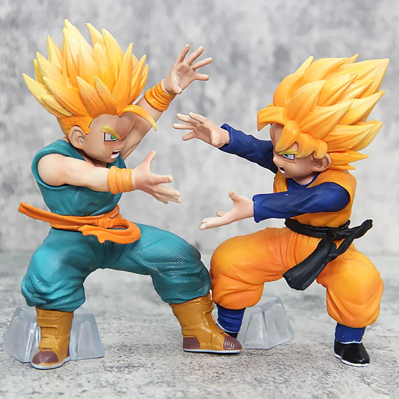 15cm dragon ball goten torankusu super saiyan anime figura modelo gk estátua meninos coleção decoração de mesa ornamento brinquedos presente