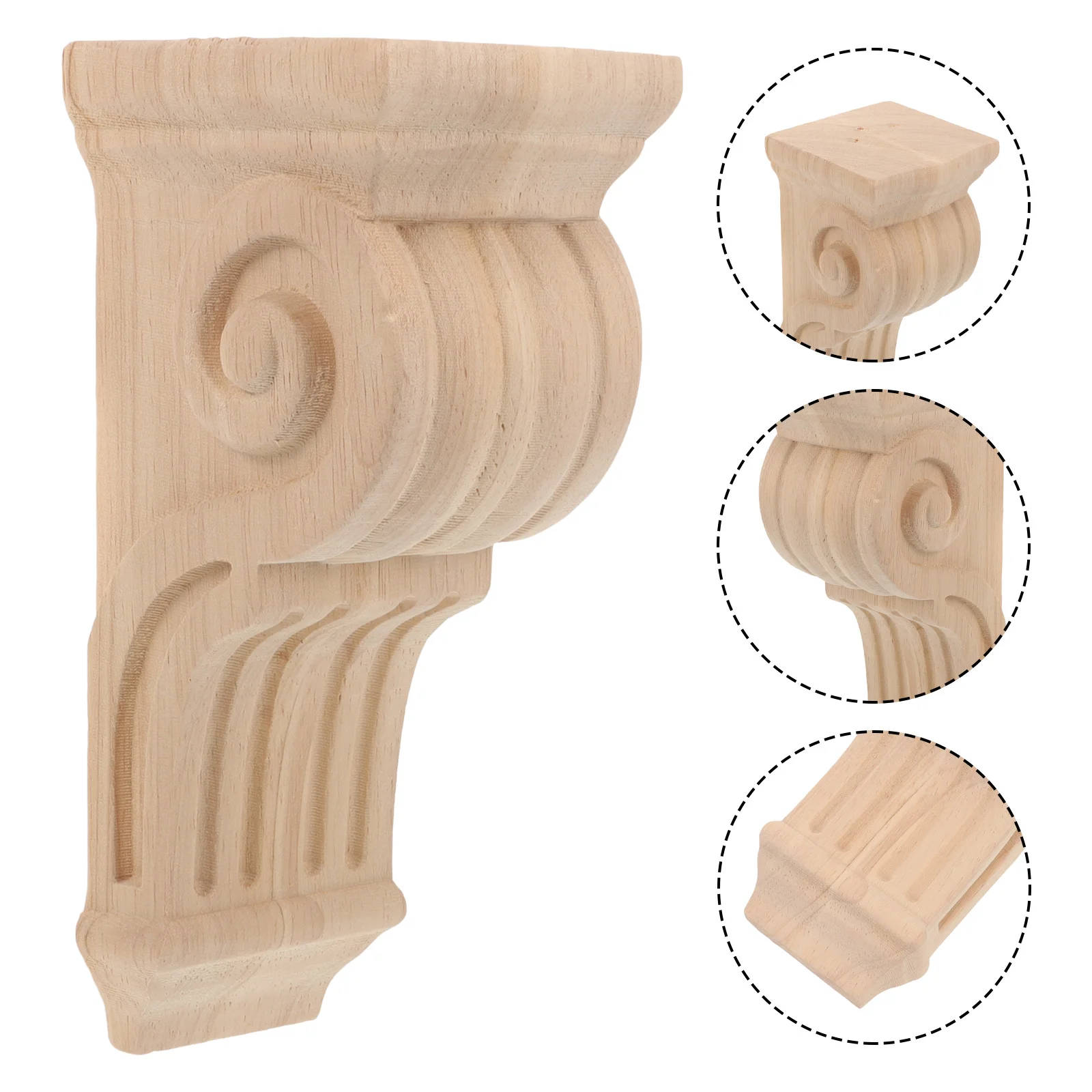 

Wood Applique For Furniture Corner Onlay Decorative Wooden Trim Carved Corbel Cabinet Decals Crowns Molding Blocks