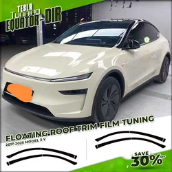 Blackening Roof Wrapping Film For Tesla Model 3 Highland 2024 Car Sticker Strip Trim Cover Y Juniper Hidden Windows Accessories