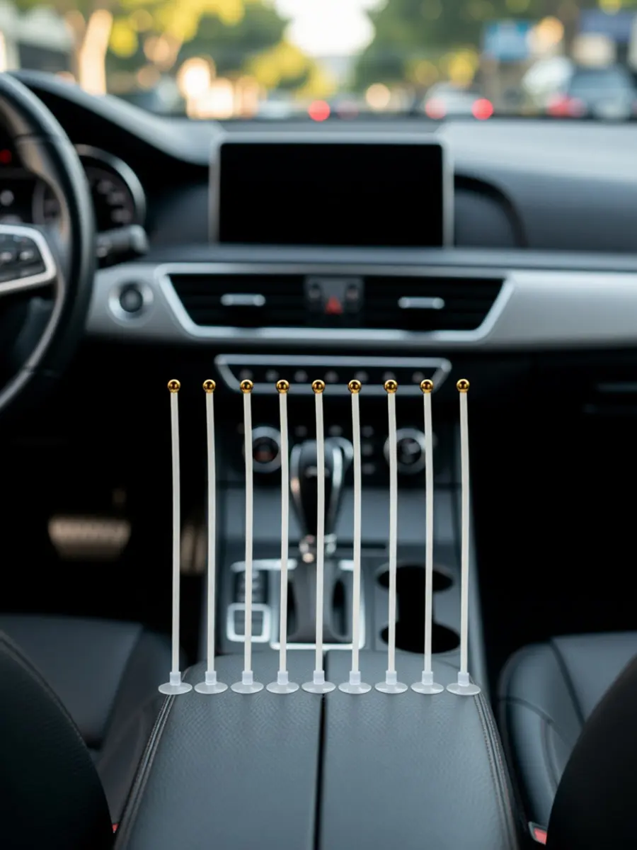 20Pcs Plastic Flagpole Holder Suction Mount Car Flag Pole Adhesion Wind Resistant for Auto Window Installation
