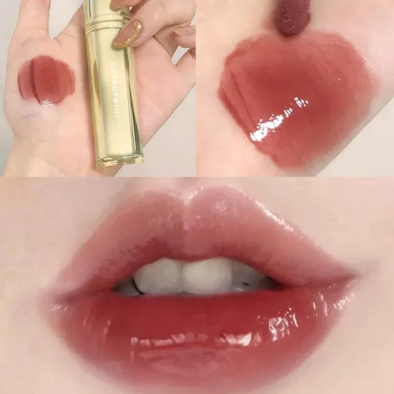 8 Colors Clear Lipgloss Mirror Glow Oil Lip Glaze Hydrating Glass Jelly Lipstick Moisturizing Lip Plumper Gloss Makeup