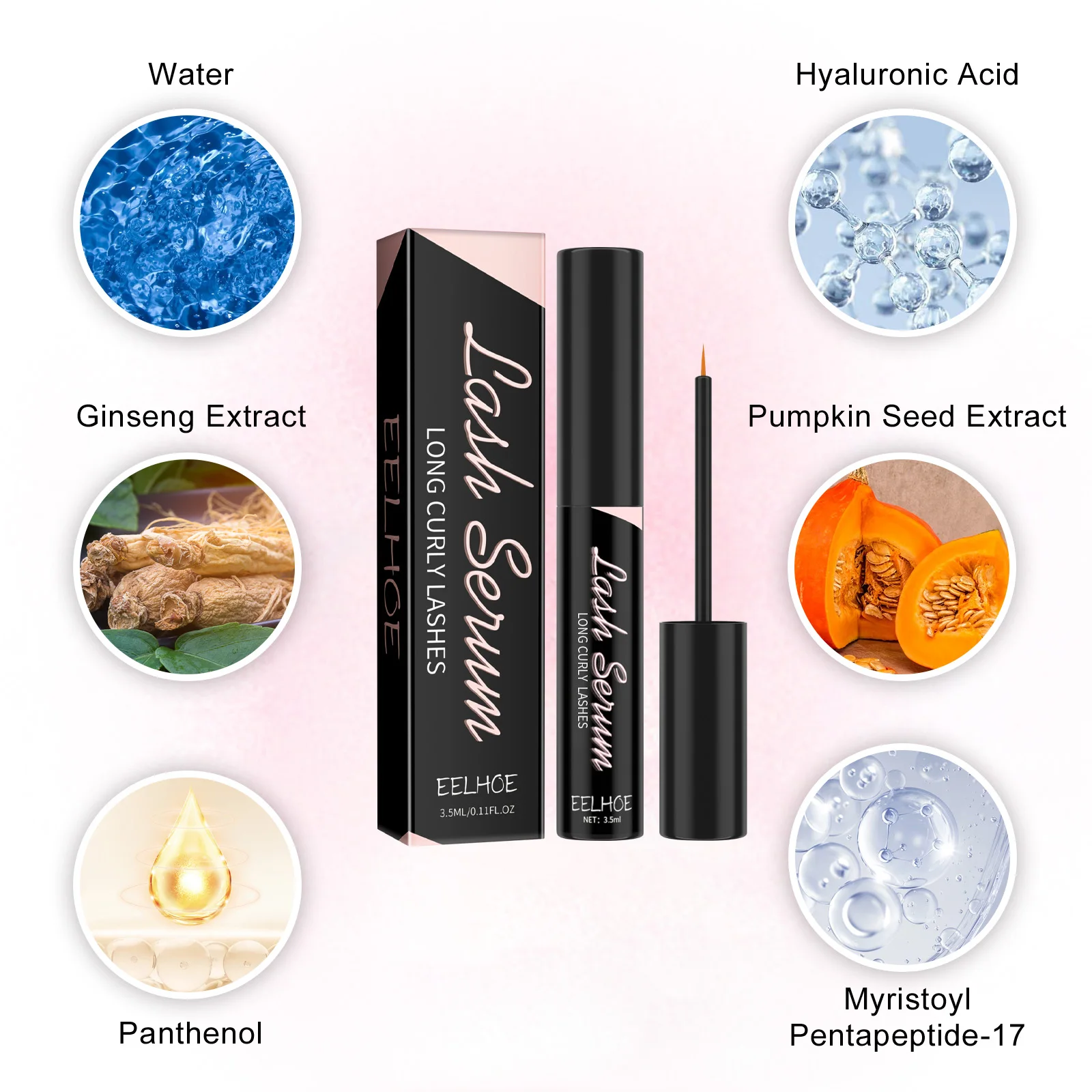 EELHOE Eyelash Growth Serum Longer Fuller Thicker Fast Lashes Eyelashes Growing Eyebrow Enhancer Essence Liquid Makeup Products