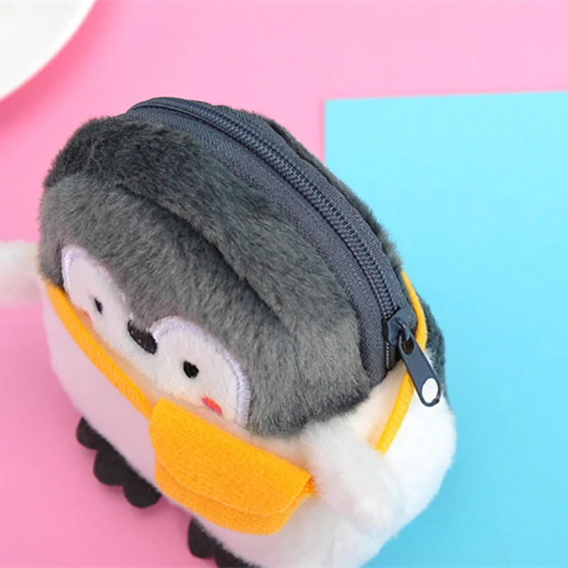 Nette Kleine Pinguin Geldbörse Weichem Mini Cartoon Geldbörse Schöne Daten Linie Tasche Einfachheit Langlebig Plüsch Geldbörse Zubehör