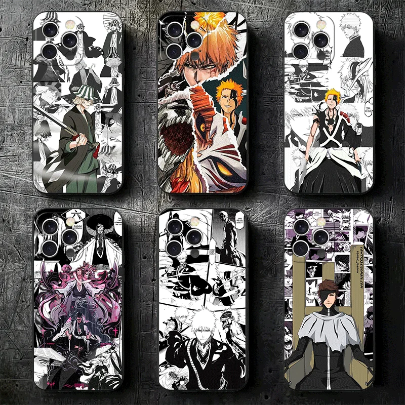 Funda Protectora Suave para Teléfono con Diseño de Ichigo Kenpachi del Anime Bleach, para iPhone 16, 16E, 17 Air, 15 Pro Max, 14 Plus, 13 Mini, 11, 12, 7, Carcasa Trasera Negra