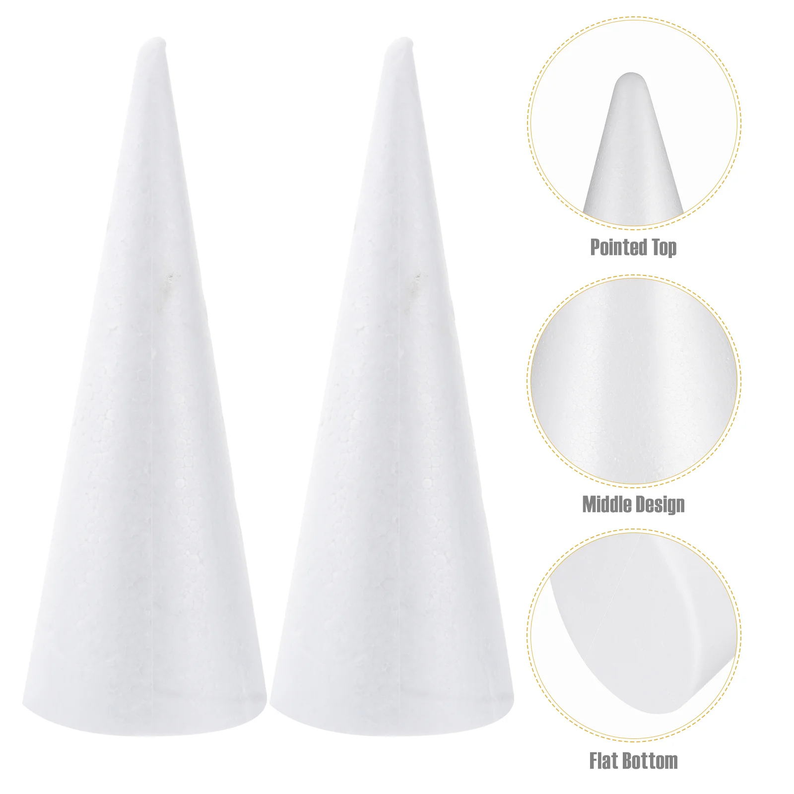 Cone Cones Craftsstyrofoam Craft Diy Christmas Tree White Polystyrene Floral Children Wreaths Pine Balls Shaped Xmas Supplies