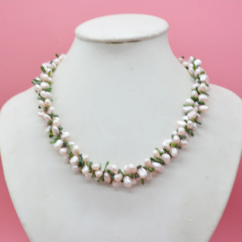 Very classic bridal wedding necklace. Natural Peach Red Baroque Pearl and Natural Coral Necklace Combination 19