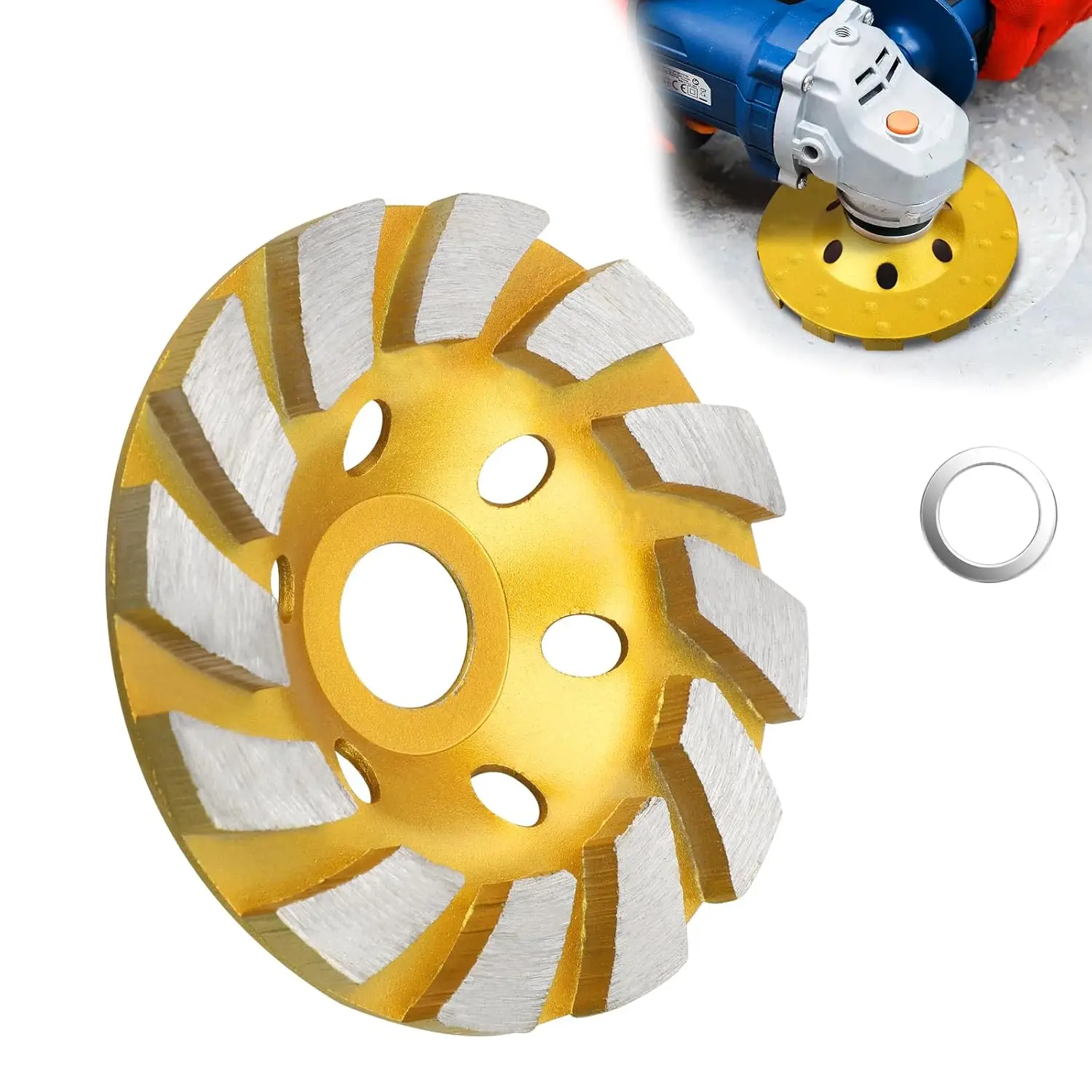 

4 Inch Concrete Turbo Diamond Grinding Cup Wheel 12 Segs Heavy Duty Angle Grinder Wheels Diamond Grinding Disc For Angle Grinder