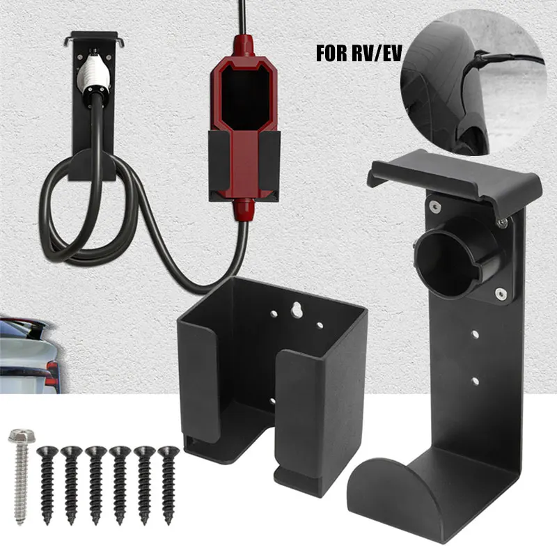 

Portable RV EV Charger Holder for Sae J1772 Connector Wall-Mount Electric Vehicle Charger Holster with Control Box/Cable Holder