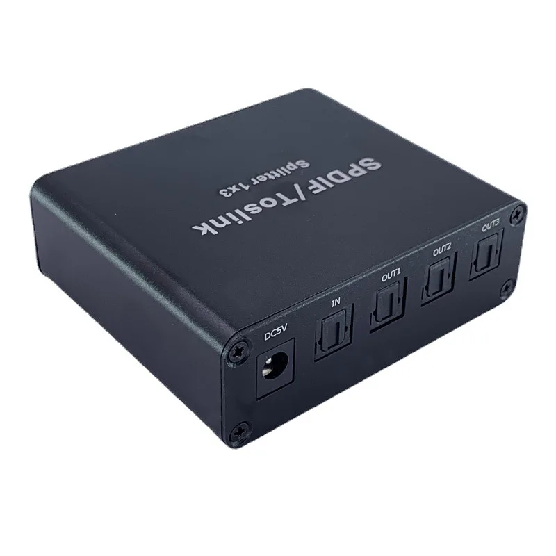 Aluminium Spdif Toslink Optische Digitale Audio Splitter 1X3 Optische Splitter 1 In 3 Out Ondersteuning Dts AC3