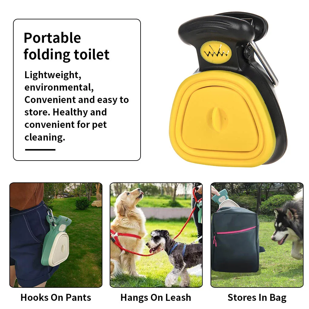 Pet Poop Picker Outdoor Walking Traveling Foldable Pet Waste Scooper Picking Tool  Green  Large