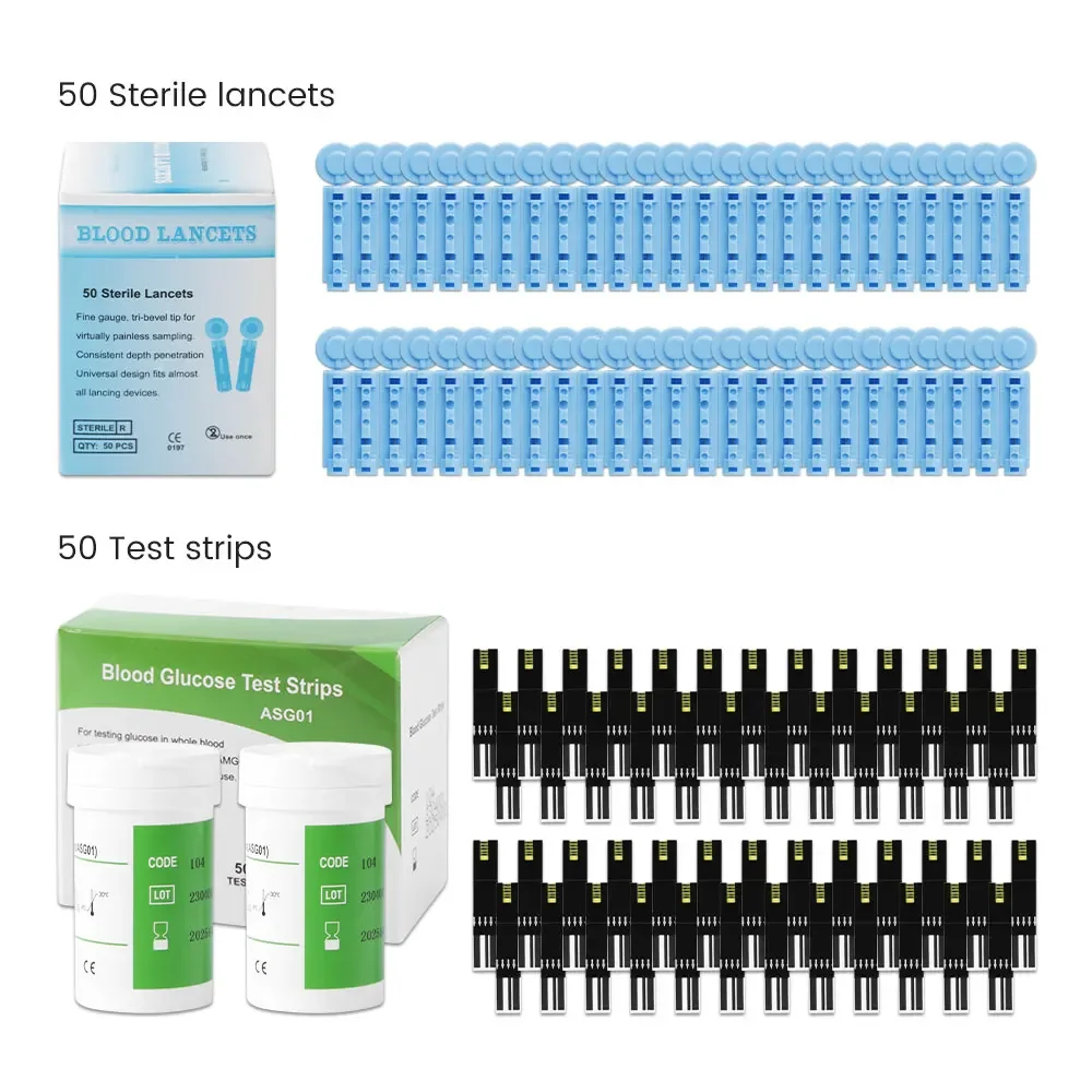 200/150/100/50pcs Diabetic Test Strips and Lancets for Blood Sugar Monitor Glucometer Diabetes Glucose Meter Medical Accessories