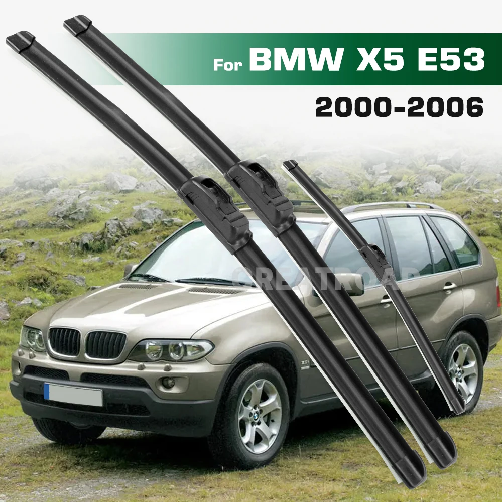 

GREATROAD Стеклоочиститель с левым и правым рулем, набор передних и задних щеток стеклоочистителя для BMW X5 E53 2000-2006, щетки для лобового стекла