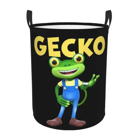 Garage Geckos 새로운 도마뱀 접이식 세탁 바구니 더러운 옷 장난감 잡화 보관 바구니 가정용 어린이를위한 대형 방수 바구니