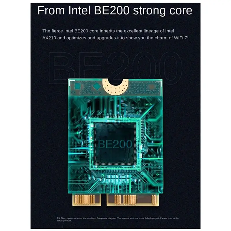 AC56-BE200 WIFI 7 بطاقة Wifi لاسلكية Wifi 6E BE200NGW بلوتوث 5.4 802.11AX ثلاثي الموجات M.2 NGFF محول الشبكة #3