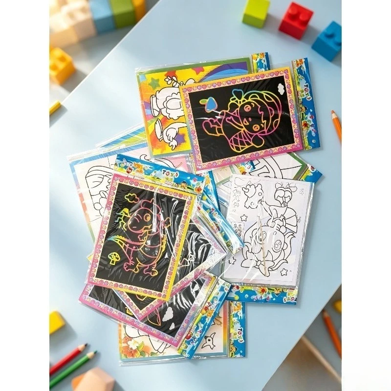 5/30pcs Scratch Painting Notebook Art Classroom Supplies Office Cultural School Rewards Teaching Incentive Supplies TMZ