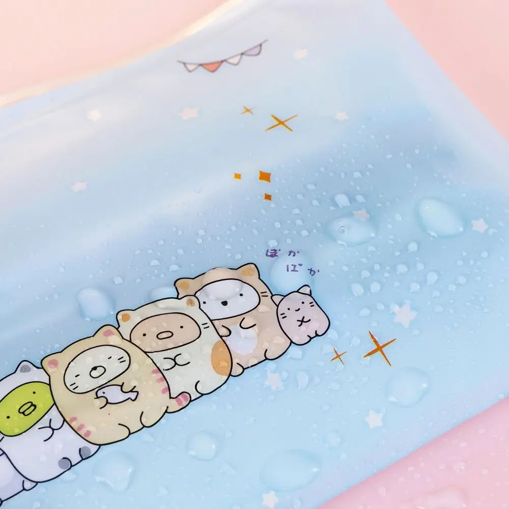 Grande capacidade PVC Zipper Pouch, Saco de arquivo transparente impermeável, Portable Cartoon Document Bag, Material escolar e de escritório