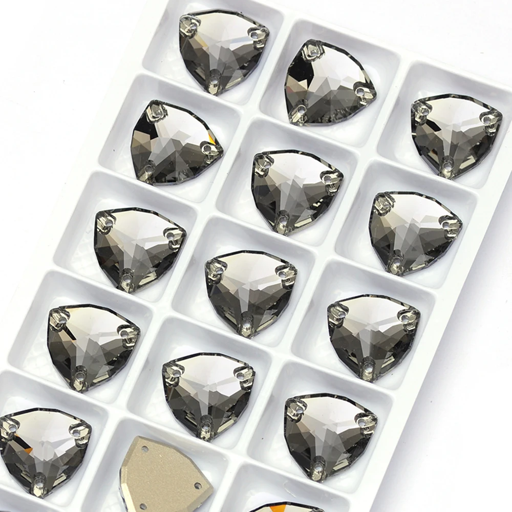 PUBRILE Schwarze Diamant-Applikationen mit aufgenähten Strasssteinen, Flache Kristallglassteine für DIY-Näharbeiten, Applikationen für Kleider, Kleidung und Taschen – Detail 17