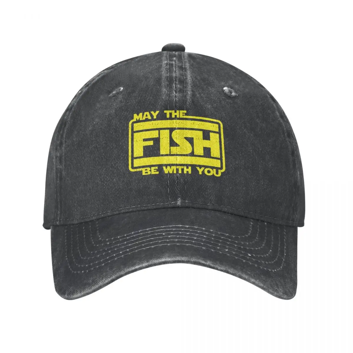 Classic Fish Be With You Baseball Cap Men Distressed Cotton Snapback Cap Bass Ice Fishing Fisher Outdoor Running Golf Hats Cap