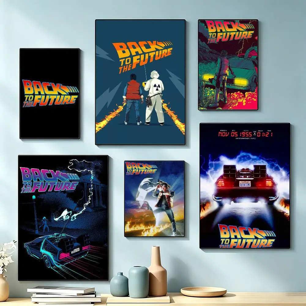 Movie B-Back To The Future  Poster Waterproof Wall Art Sticker For Bar Living Room Vintage Decor High Quality Print Gift