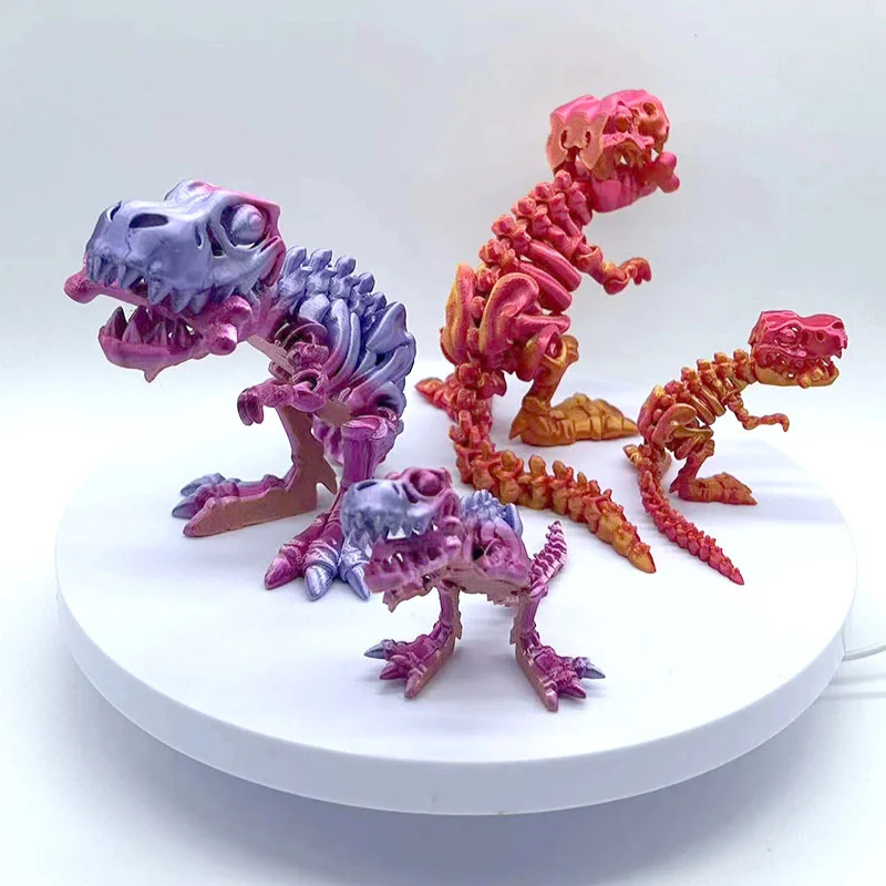 Figurines  Miniatures 3D Printing Tyrannosaurus Rex Stall Market Dragon Ornaments Gift Joints Can Move Freely. Mouth Dinosaur