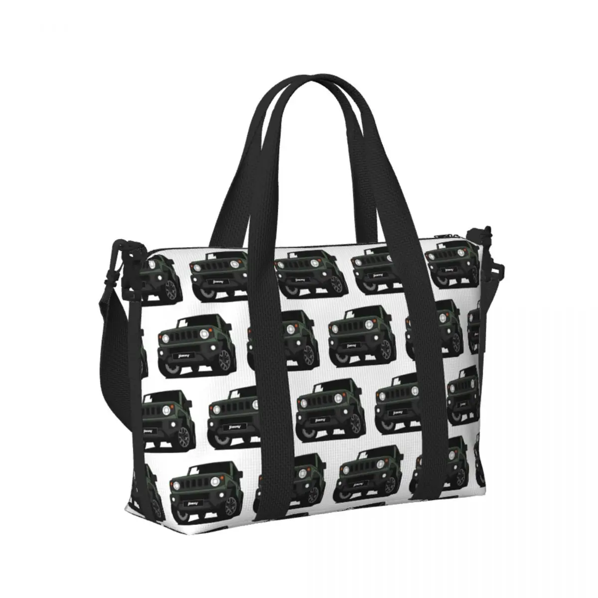 

Custom Green Jimny Beach Travel Bag Large Capacity Tote Bags for Gym Sport Women Shopping Duffle Shoulder Bag