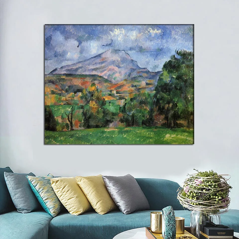 Paul Cezanne artwork replica,Mont Sainte-Victoire,Post-Impressionism landscape oil painting hand painted,Room decoration picture