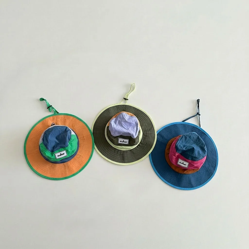 Korean Baby Children Bucket Cap Quick-dry Summer Sunscreen Hat Outdoor Waterproof Fisherman Caps 3-7 Years image 4