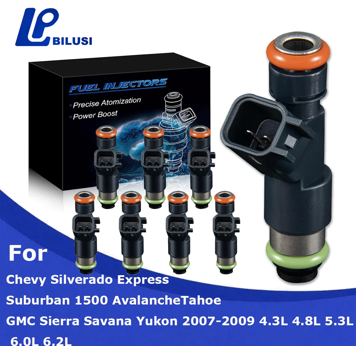 

Bilusi 12594512 Fuel Injectors For Chevy Silverado Express Suburban 1500 For GMC Sierra Savana 07-09 4.3L 4.8L 5.3L 6.0L 6.2L