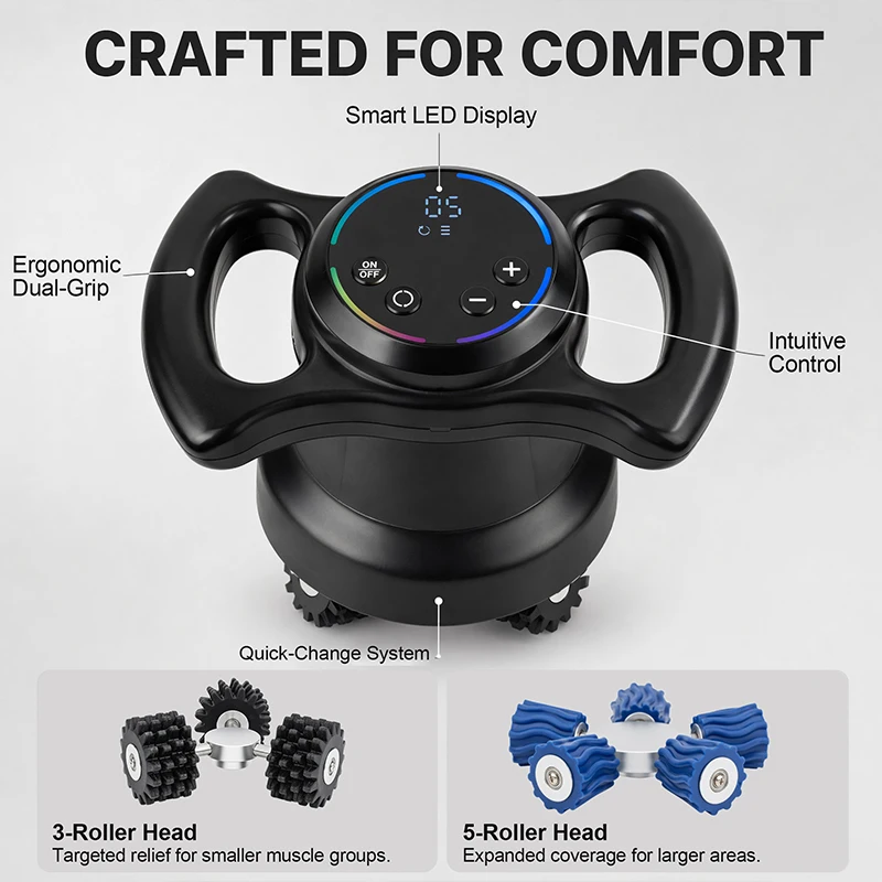 Handheld Electric Body Massager Deep Tissue Massage with 2 Interchangeable Heads for Muscle Relief & Circulation view 2