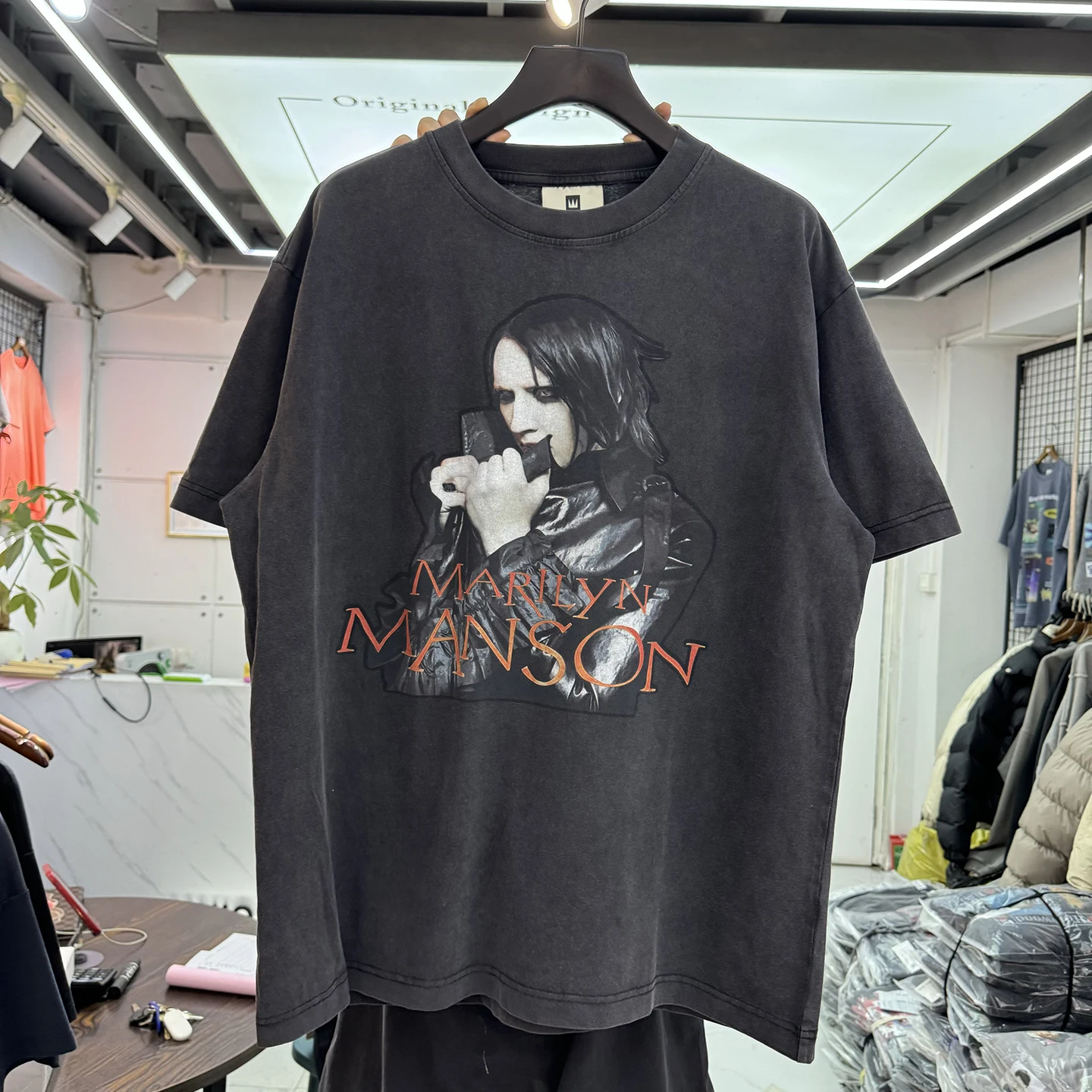 

Retro Distressed Oversize Short Sleeve T-Shirt Unisex Summer American Dark Rock Portrait Print Loose Fit Cotton Hip Hop Tee