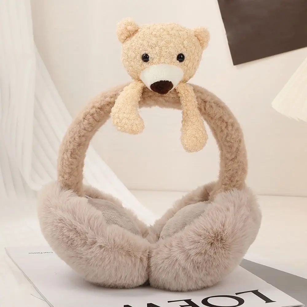 

Толстые зимние детские наушники унисекс с мягкими животными, женские наушники с героями мультфильмов, милые наушники в форме медведя