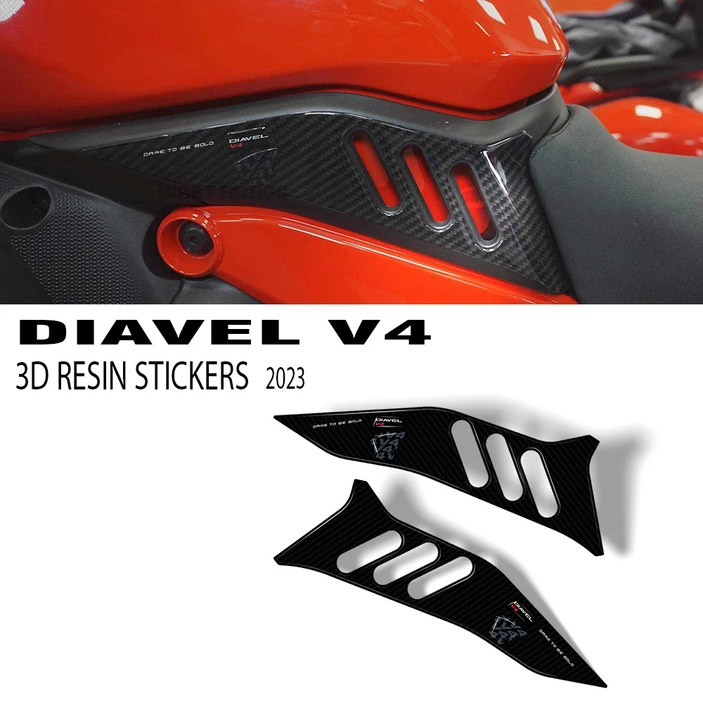 

New Diavel V4 2023 Motorcycle Accessories Side Area Protector 3D Epoxy Resin Sticker Kit for Ducati Diavel V4 2023-